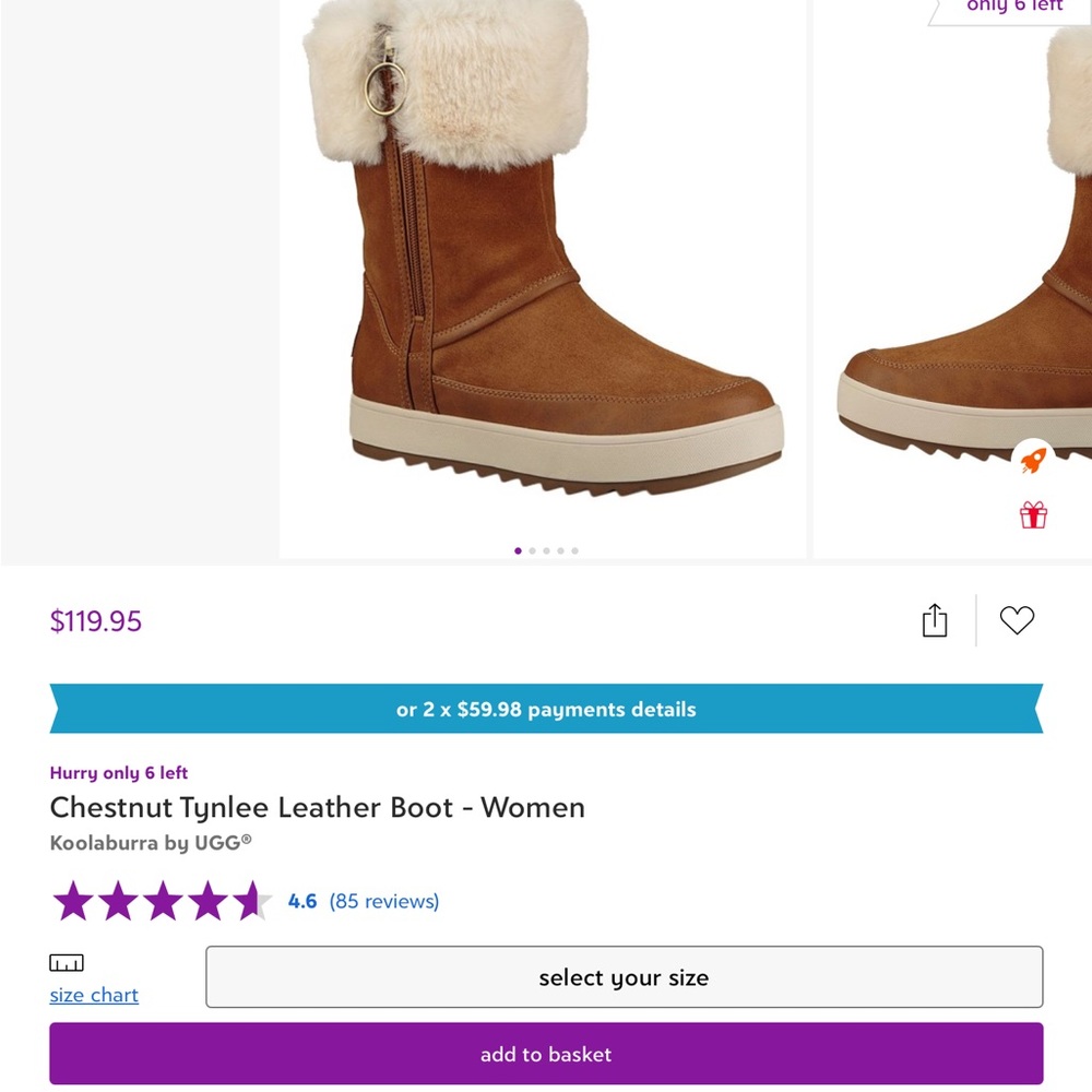 Kookaburra by UGG chestnut Tynlee Leather Boots